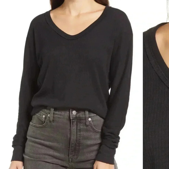 Nordstrom Tops - TREASURE & BOND NORDSTROM NWT Waffle Knit V Neck Long Sleeve Top Shirt